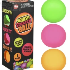 Clearance The Toy Network 1.75" 45 mm Squish & Stretch Mini Gummi Ball 3 Pack Box