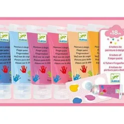New DJECO 6 Finger Paint Tubes - Sweet