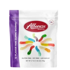 Hot Albanese Confectionery 12 Flavor Mini Gummi Worms 27 oz. Share Size Bag