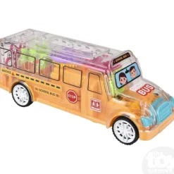 The Toy Network 8" Light-Up Transparent Bus