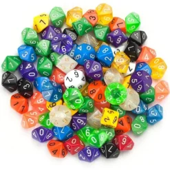 Hot Legacy Dice 100+ Pack of Random D10 Polyhedral Dice in Multiple Colors