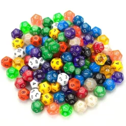 New Legacy Dice 100+ Pack of Random D12 Polyhedral Dice in Multiple Color