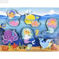Hot Adventure Planet 6 Piece Chunky Mermaid Wooden Puzzle