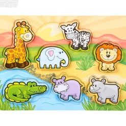 Best Adventure Planet 7 Piece Chunky Safari Toon Wooden Puzzle