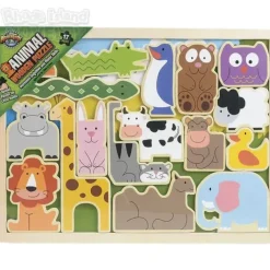 Online Adventure Planet 17 Piece Wooden Zoo Animal Raised Up Puzzle