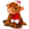 New Fiesta Toy 11” Sitting Highland Cow Holiday Plush