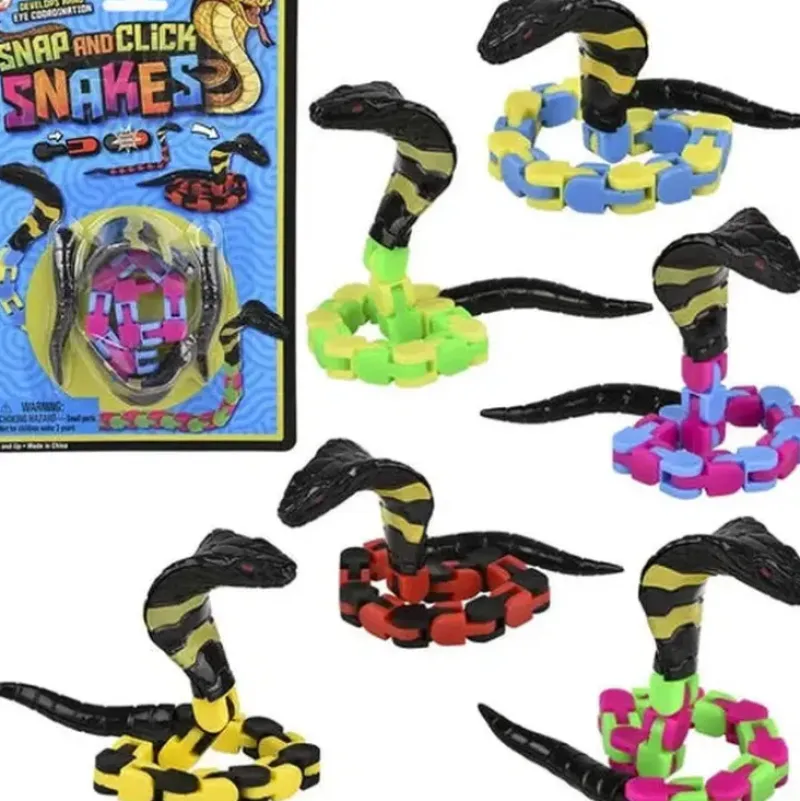 Discount The Toy Network 12" Snap & Click Snake Assorted Colors