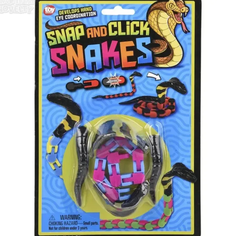 Discount The Toy Network 12" Snap & Click Snake Assorted Colors