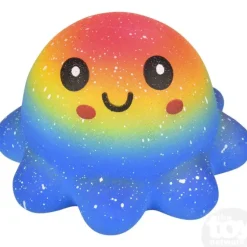 The Toy Network 3.5" Squish and Stretch Rainbow Octopus