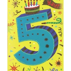 Outlet Peaceable Kingdom Age 5 Lettering Foil Card