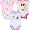 Discount Childrens Apparel BABY SHARK Girls Newborn 3-Pack Creepers