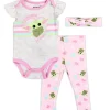 Childrens Apparel BABY YODA Girls Newborn 3PC Headband Set