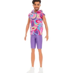 Clearance Mattel Barbie Ken Fashionistas Doll #227 - Pink Pattern Hoodie/Purple Shorts