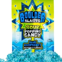 Discount Koko's Boulder Blast Sour Blue Raspberry Popping Candy - Single