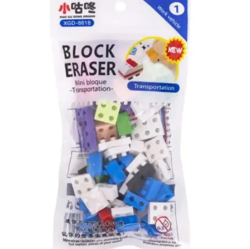 New Idako Building Blocks Mini Erasers Bag
