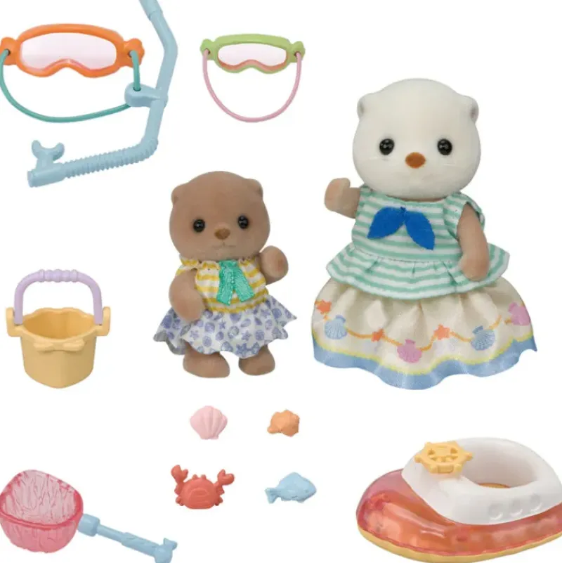 New Epoch Everlasting Play Calico Critters - Sea Otter Sisters - Splashy Snorkel Set
