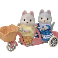 Outlet Epoch Everlasting Play Calico Critters Tandem Cycling Set Husky Sister and Brother