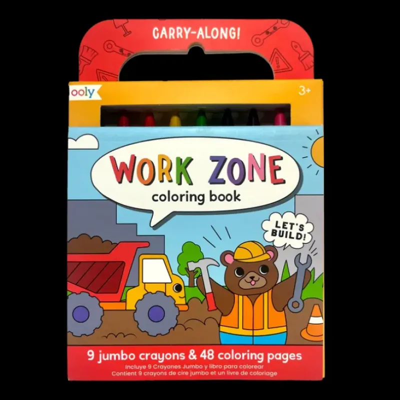 Online Ooly Carry Along Crayon & Coloring Book Kit - Work Zone