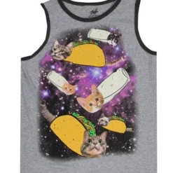 Discount Childrens Apparel CATS TACOS & BURRITOS Boys 8-18 Tank Top