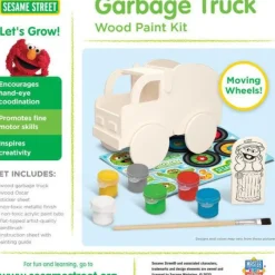 Hot MasterPieces Classic Wood Paint Kit - Sesame Street Garbage Truck