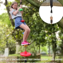 Clearance Great Playthings Climbing Rope Tree Swing with Platform Disc Swing Seat, Heavy Duty