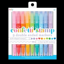 New Ooly Confetti Stamp Double-Ended Markers - Set of 9