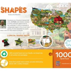Hot MasterPieces Contours - America the Beautiful - 1000 Piece Shaped Puzzle