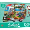 Outlet MasterPieces Contours - Happy Campers - 1000 Piece Shaped Puzzle