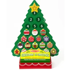 Hot Melissa u0026 Doug Countdown to Christmas Wooden Seasonal Calendar