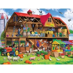 Clearance MasterPieces Cutaways - Family Barn - 1000 Piece EZGrip Puzzle