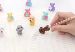 New Idako Cute Teddy Bear & Dog Series Mini Erasers Card