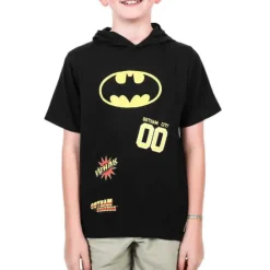 Best Bio World DC Comics: Batman Logos - Youth Cosplay Hooded Tee