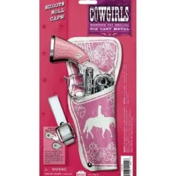 Clearance Parris Toys Diecast Metal Pistol Western Girl Holster Cap Gun Set 8.5" Long