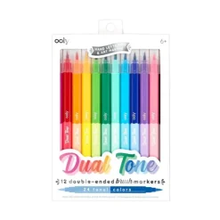 Outlet Ooly Dual Tone Double Ended Brush Markers - Set of 12