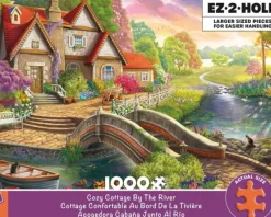 Online Ceaco EZ 2 Hold - Cozy Cottage By The River - 1000 Oversized Piece Puzzle