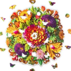 New Unidragon Flora - Charming Bouquet Wooden Puzzle - 200 Pieces
