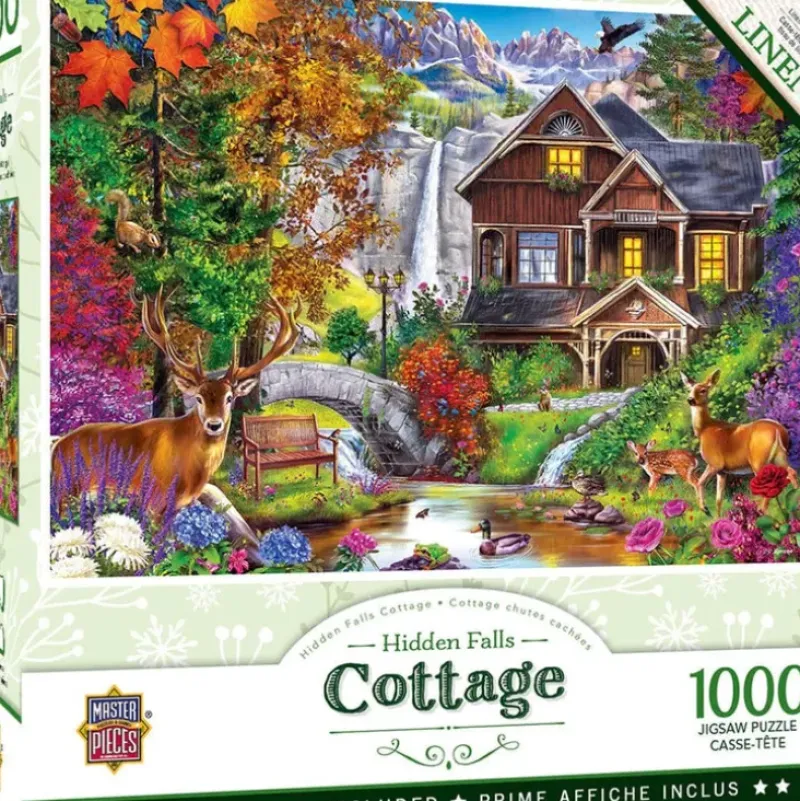 Online MasterPieces Flower Cottages - Hidden Falls Cottage - 1000 Piece Puzzle