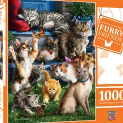 Clearance MasterPieces Furry Friends - Butterfly Chasers - 1000 Piece Puzzle
