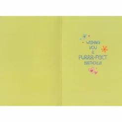 Hot Peaceable Kingdom Glitter Kitty Doodle Birthday Card