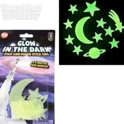 The Toy Network Glow In The Dark Star And Moon Stick-Ons