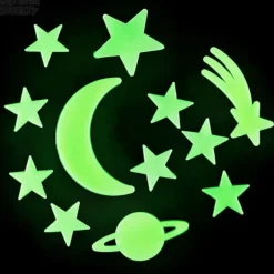 The Toy Network Glow In The Dark Star And Moon Stick-Ons