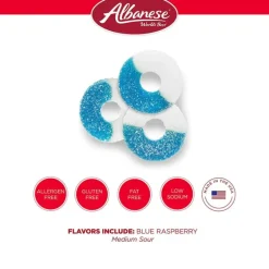 Online Albanese Confectionery Gummi Blue Raspberry Rings 4.5 lb. Bag
