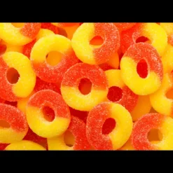 Hot Albanese Confectionery Gummi Peach Rings 7 oz. Peg Bag