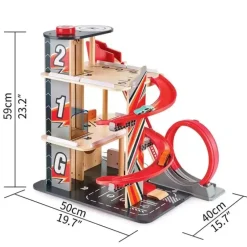 Hot Hape Gearhead Stunt Garage Wooden High Rise Car Parking Lot