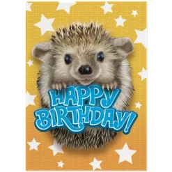 Sale Peaceable Kingdom Hedgehog Foil Birthday Card
