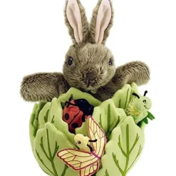 Hot The Puppet Company Hide-Away Puppets - Rabbit In A Lettuce With 3 Mini Beasts