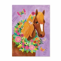 Peaceable Kingdom Horse and Butterfly Foil Birthday Card