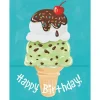 Hot Peaceable Kingdom Ice Cream Glitter Tall Tri-Fold Card