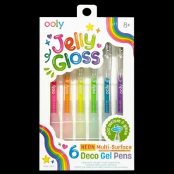 New Ooly Jelly Gloss Neon Multi-Surface Deco Gel Pens - Set of 6