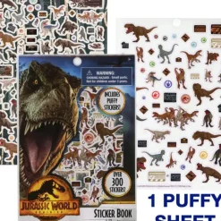 Discount United Party Jurassic World Sticker Book with Puffy Stickers 4 Sheet